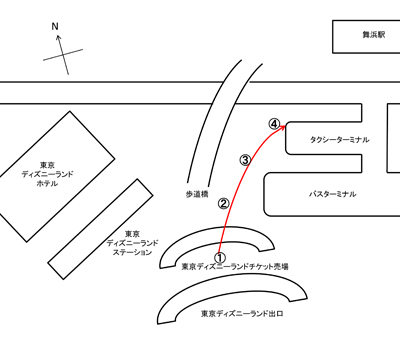 タクシー乗り場の行き方と目印